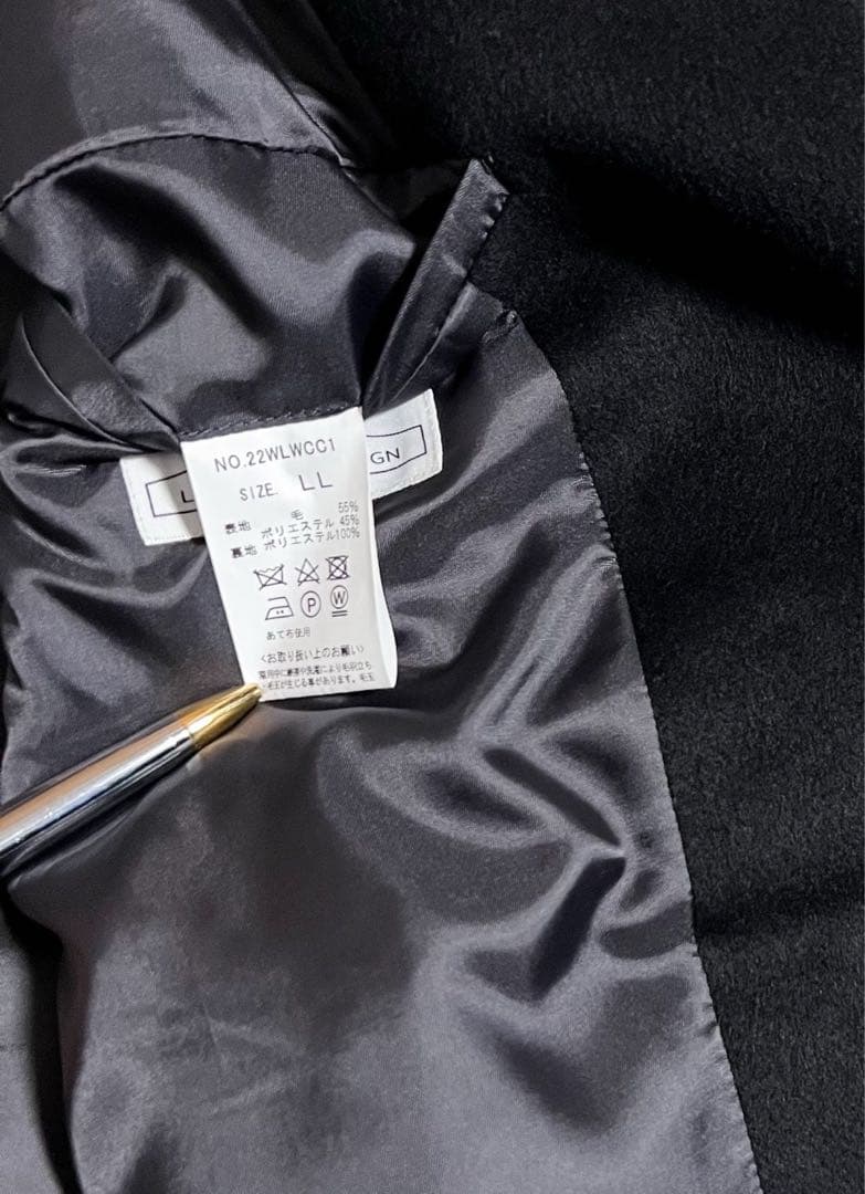 新品 タグ付き LIFE&WORK DESIGN コート チェスター ブラック