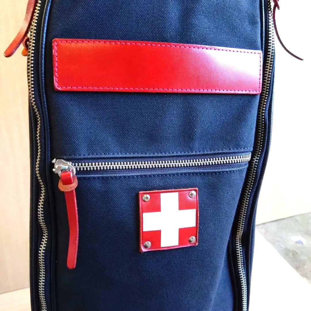 木の庄帆布　クロスハンドル　カート　ゴルフバッグ ブラック/レッド