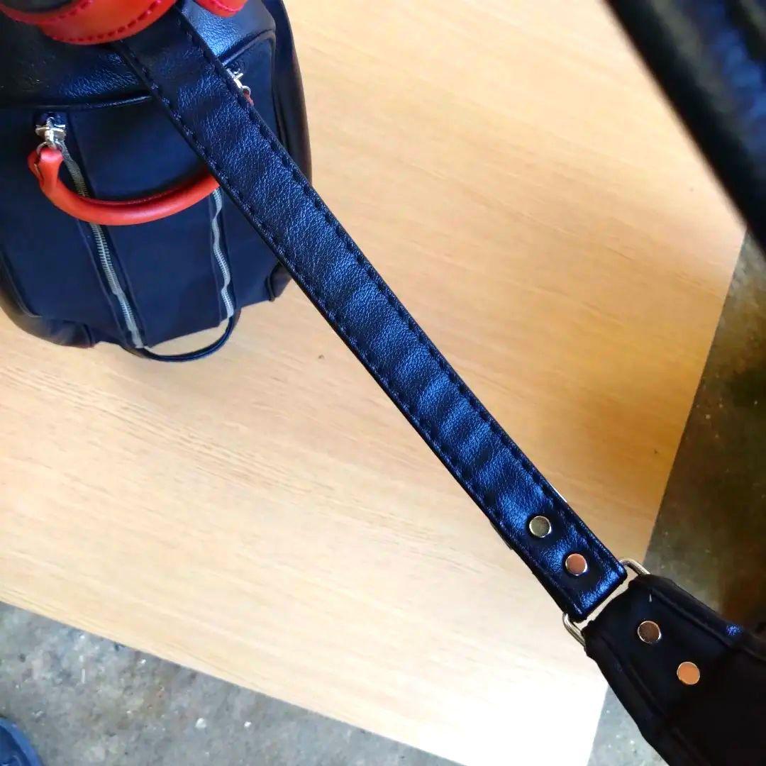 木の庄帆布　クロスハンドル　カート　ゴルフバッグ ブラック/レッド