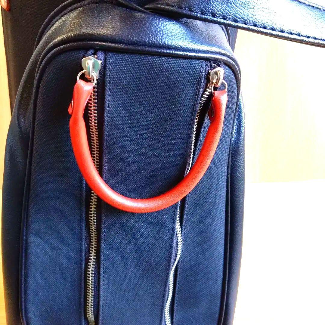 木の庄帆布　クロスハンドル　カート　ゴルフバッグ ブラック/レッド