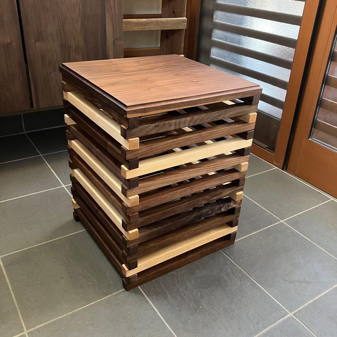 マッキー様用　サイドテーブル　フロアランプ　ウォールナット　無垢材　ハンドメイド