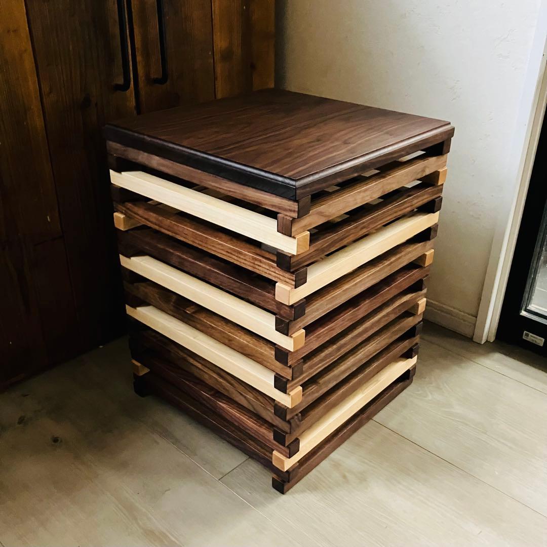 マッキー様用　サイドテーブル　フロアランプ　ウォールナット　無垢材　ハンドメイド