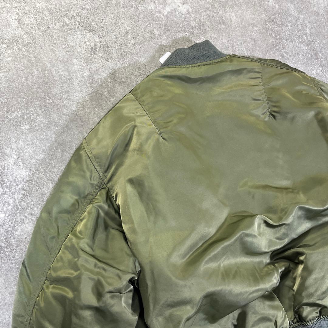 90s USA製　アルファ　ワッペン　MA-1 L フライトジャケット　米国製