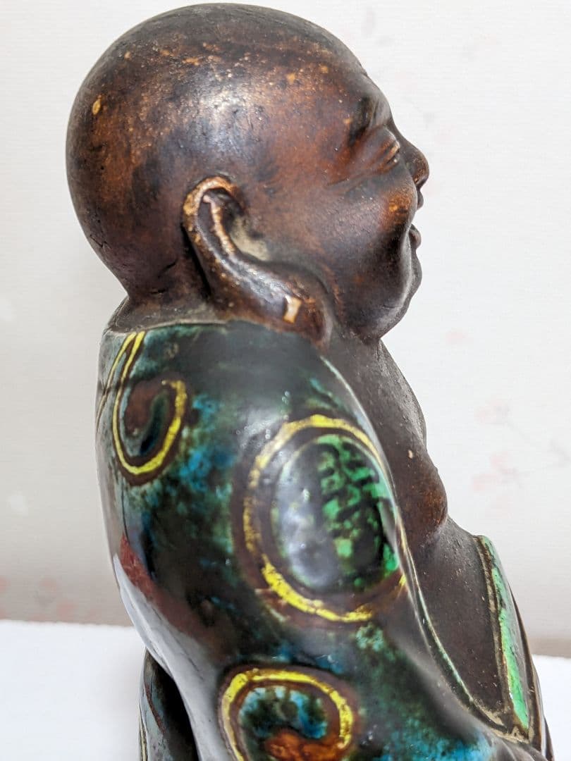 ⭐遺品少数 江戸時代 再興九谷焼 五彩手 布袋像 仏像 置物飾り 縁起物骨董品