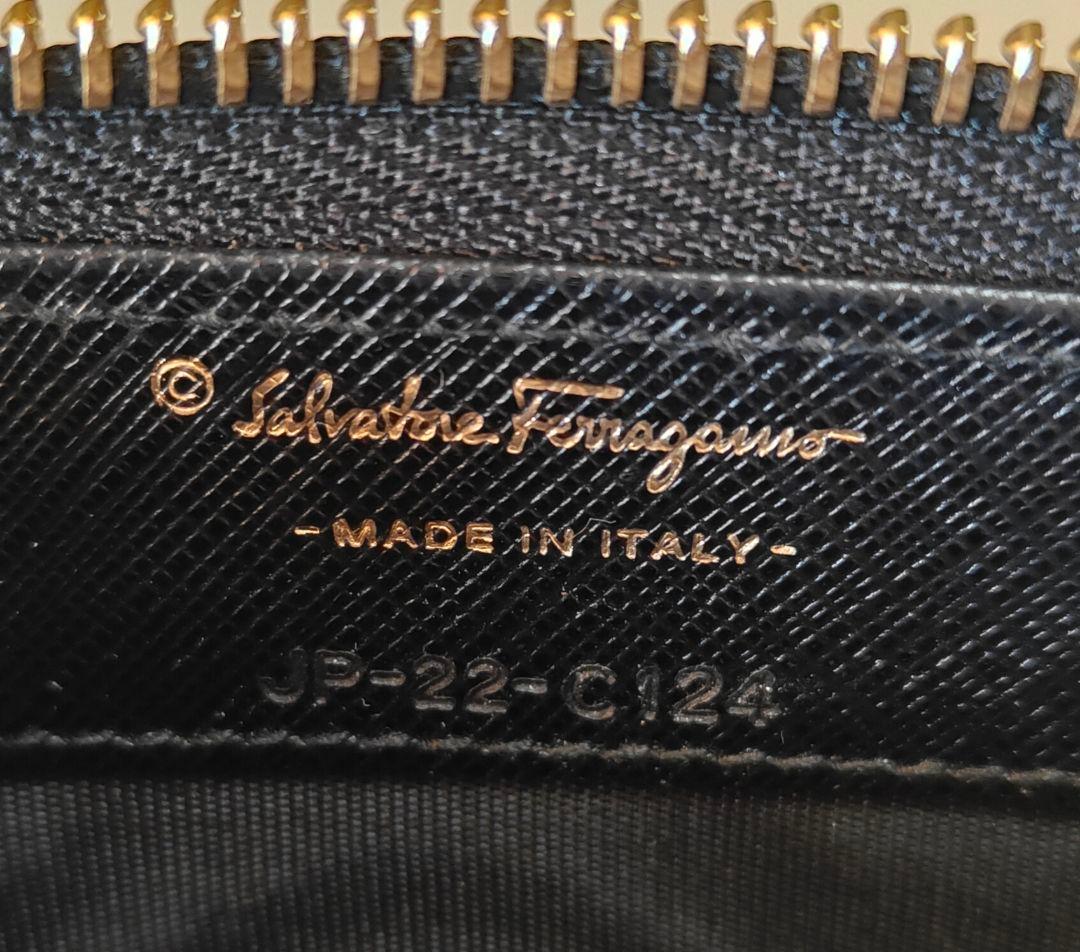 【美品!!】フェラガモ ヴァラリボン 黒ブラック 長財布 L字ファスナー