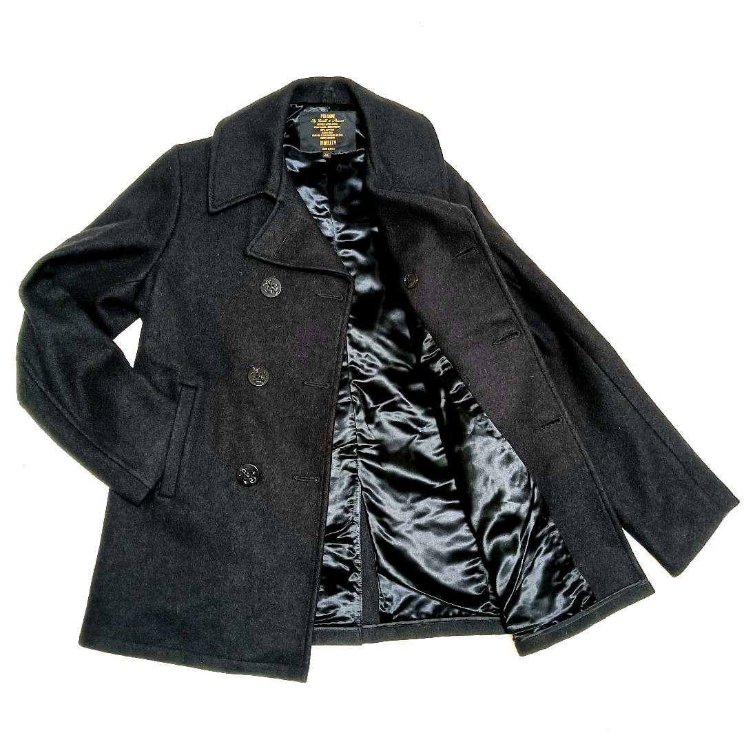 極美品 Fidelity フィデリティ Pコート USA製 XL ブラック 冬用