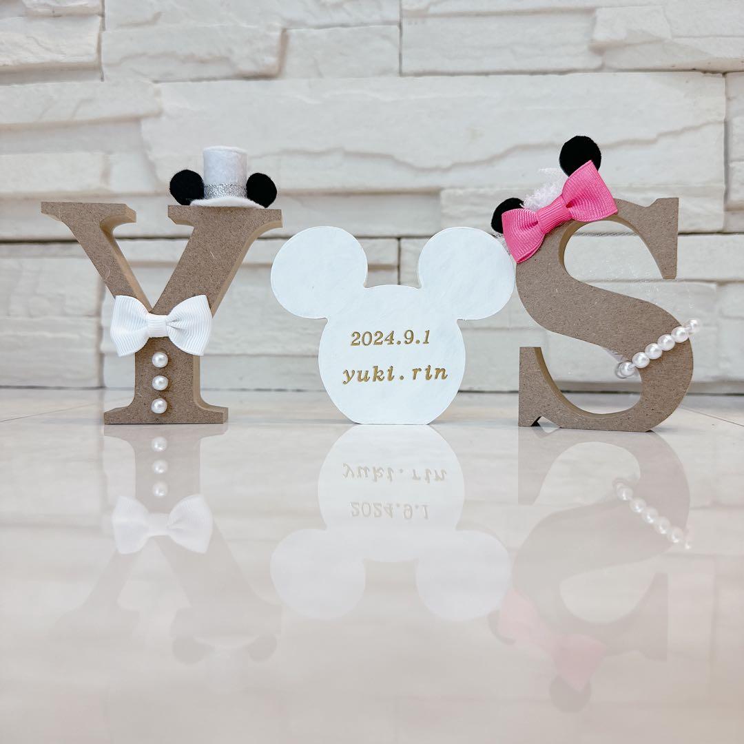 ディズニーイニシャルオブジェ 記念日名前入り ホワイト - メルカリ