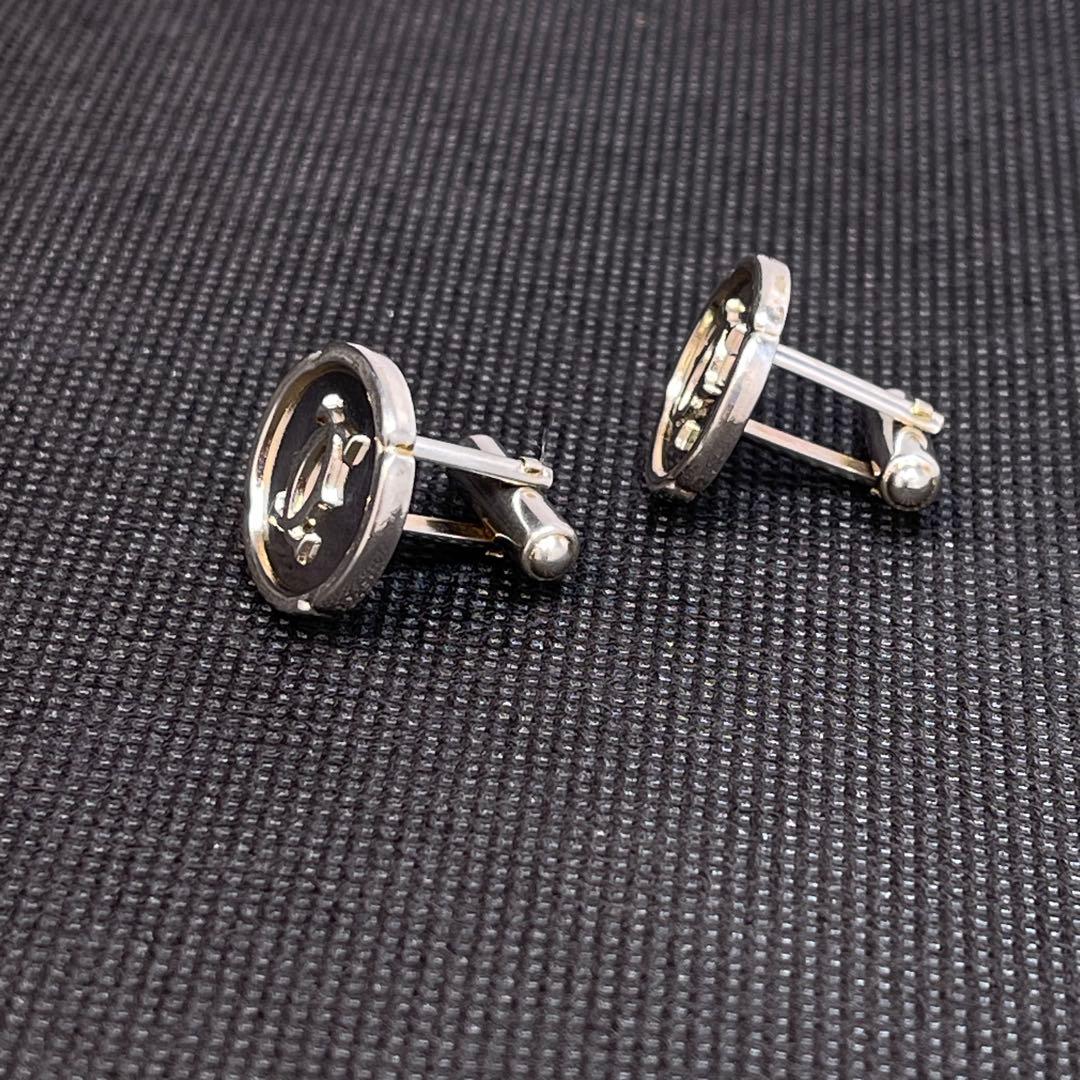 カルティエ　カフス　ラウンド　シルバー　ダブルCロゴ　#A-169