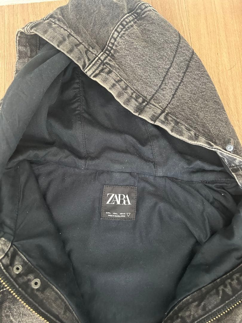 ZARA フード付きオーバーサイズデニムジャケット
