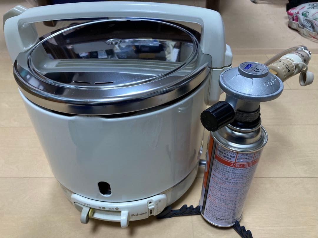 防災キャンプ 8合炊き炊飯器&レギュレーター&ホース一式 種火保温機能