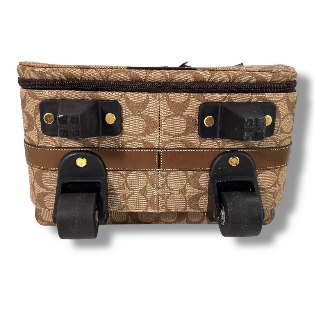 【極美品】COACH コーチ キャリーケース　スーツケース　レザー 　LV南京錠
