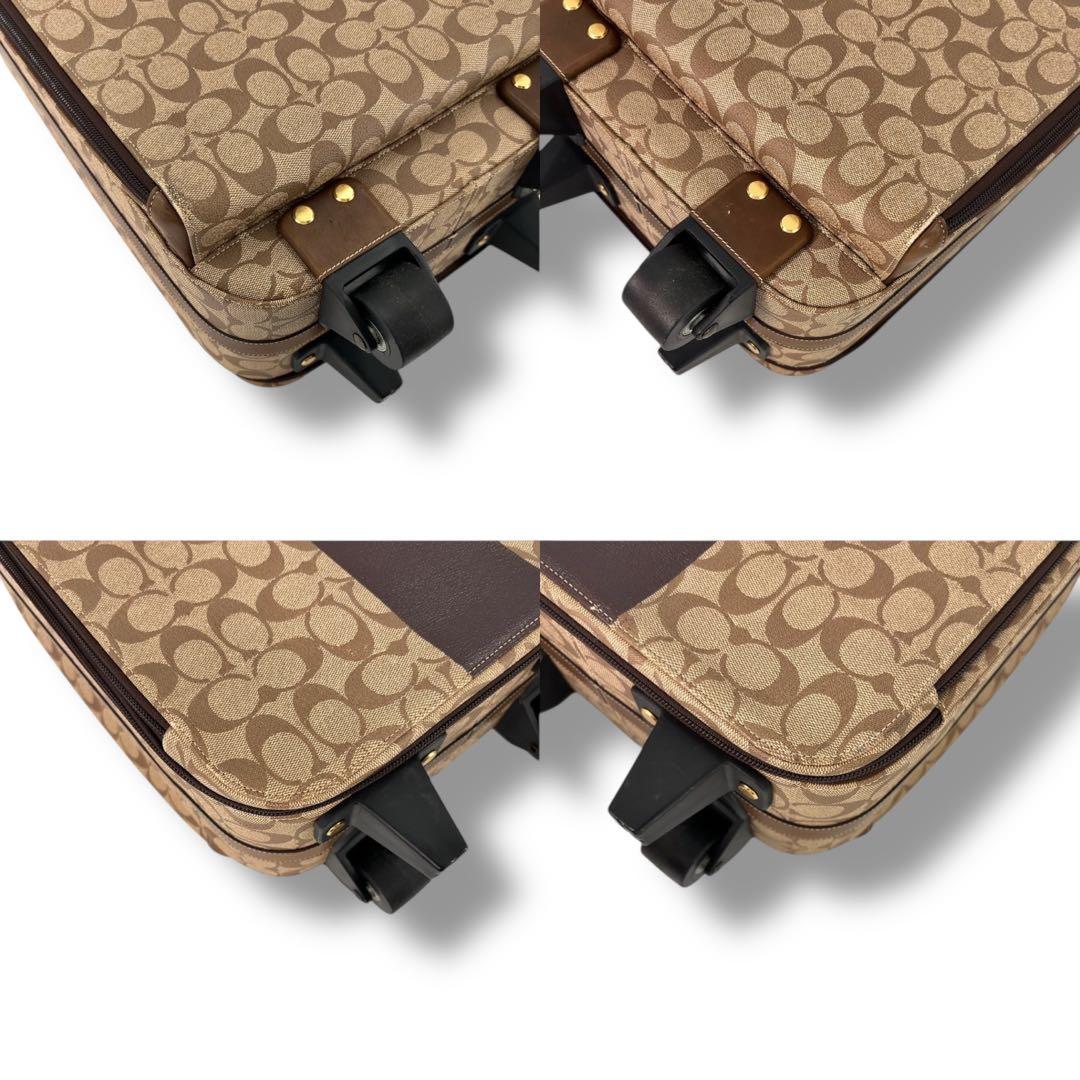 【極美品】COACH コーチ キャリーケース　スーツケース　レザー 　LV南京錠