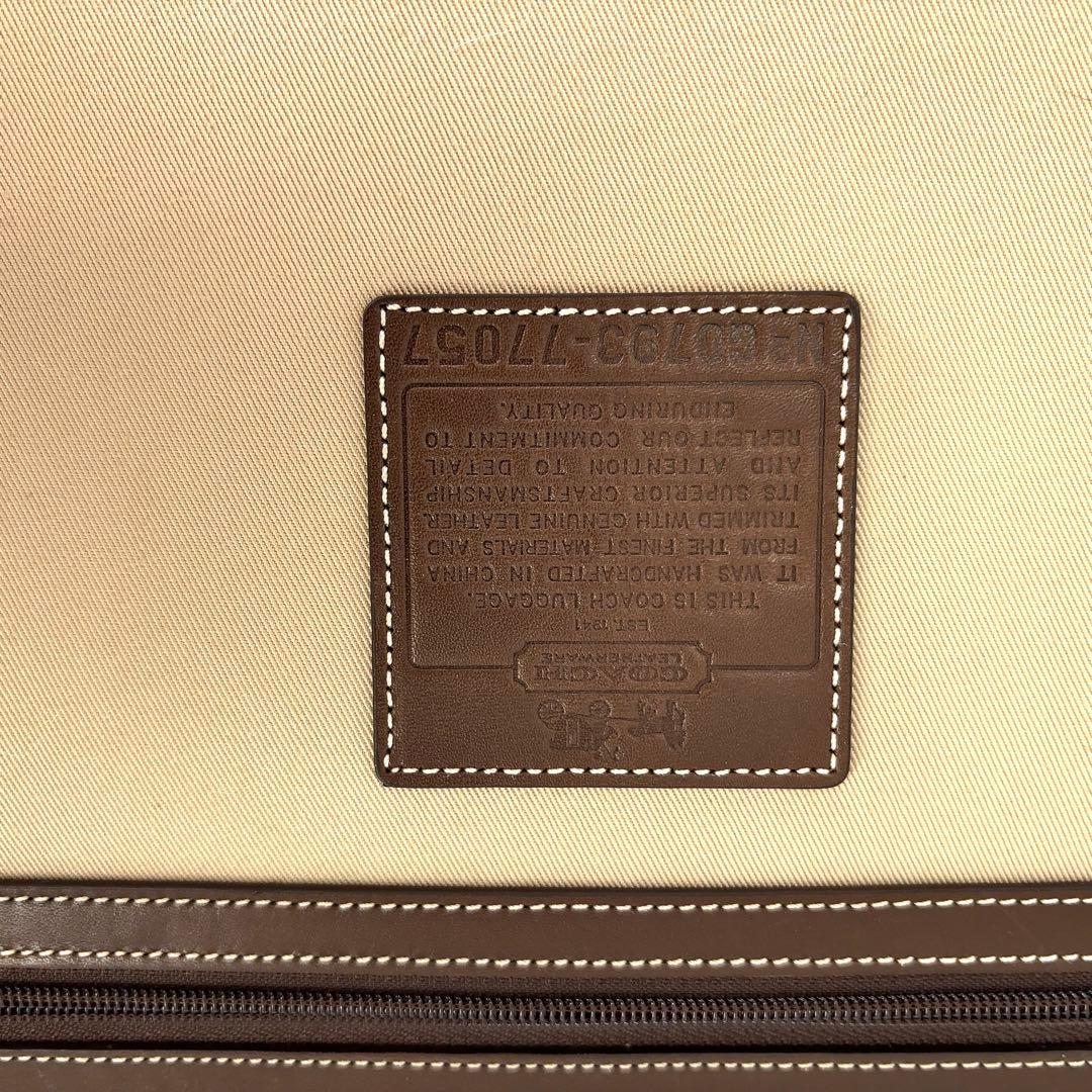 【極美品】COACH コーチ キャリーケース　スーツケース　レザー 　LV南京錠