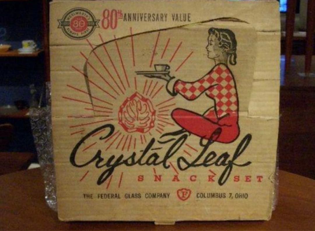 美品送料込み★フェデラルクリスタルリーフスナックセット80周年記念