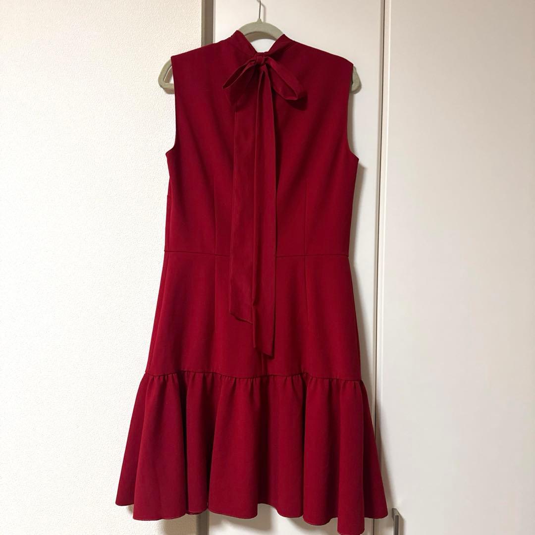 RED VALENTINO ノースリーブワンピース ワインレッド
