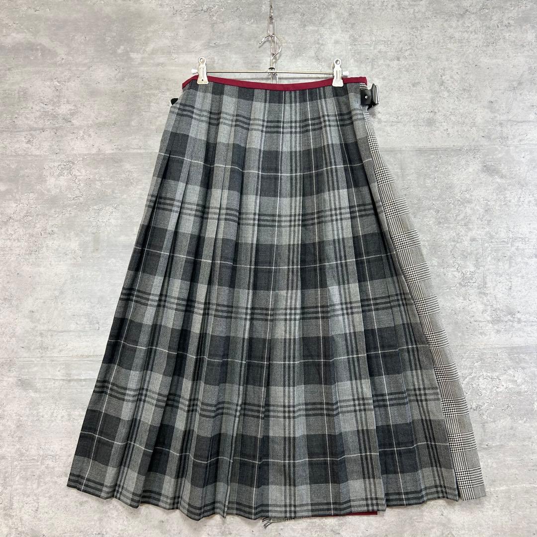 美品　オニールオブダブリン レキップ別注 ラップスカート チェック プリーツ