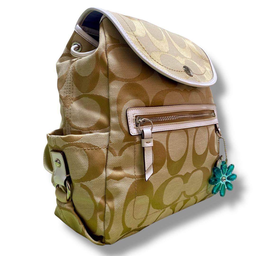 COACHコーチ リュック　シグネチャー　キャンバス　ベージュ　16556