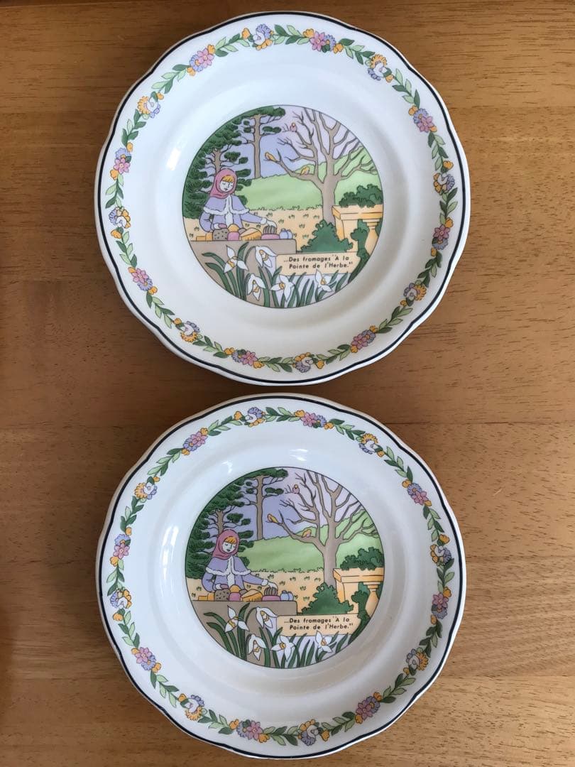 GIEN ジアン　皿　スリーシーズン　3絵柄6枚セット　フランス製