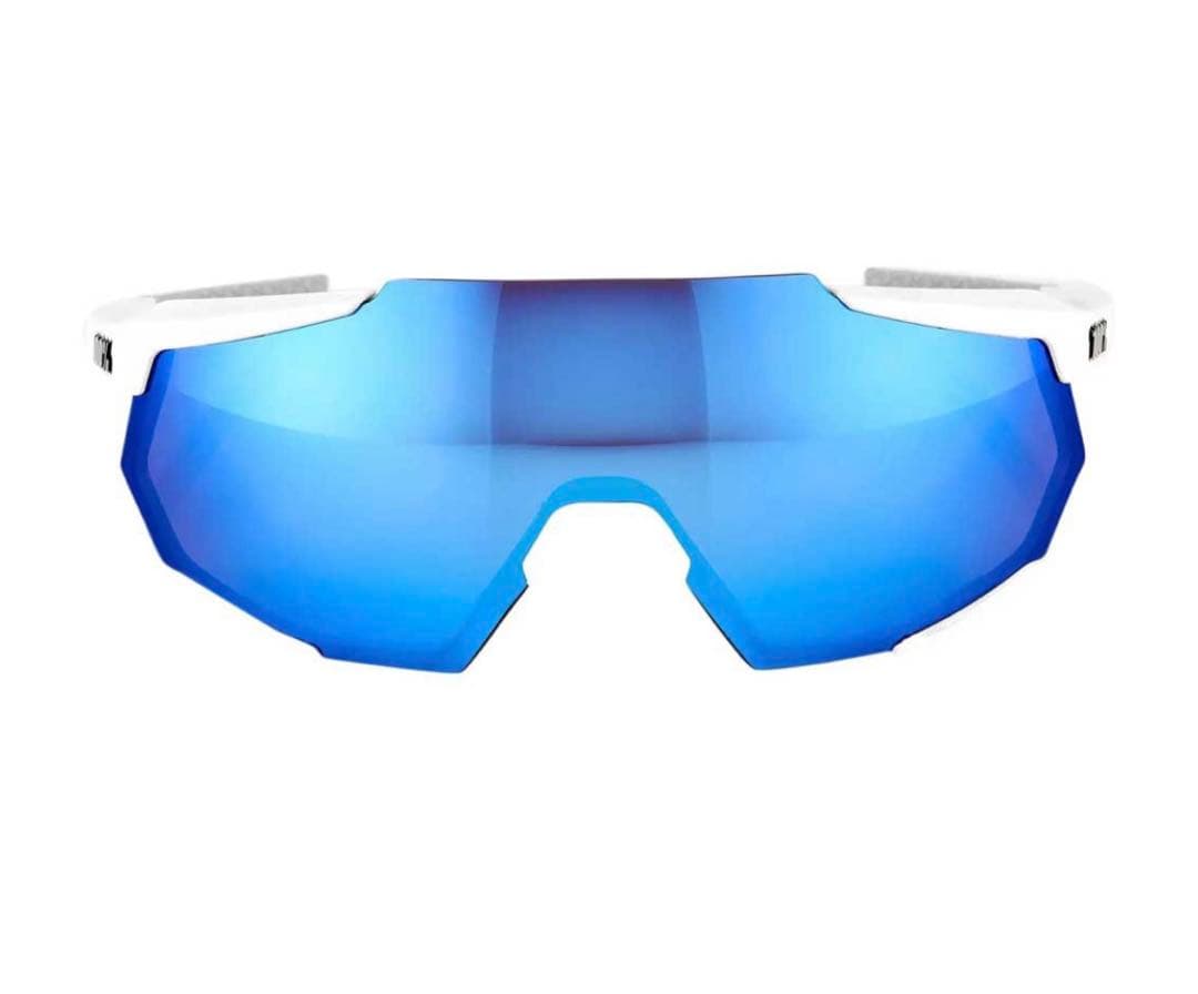 新品 100% Racetrap White Hiper Blue サングラス