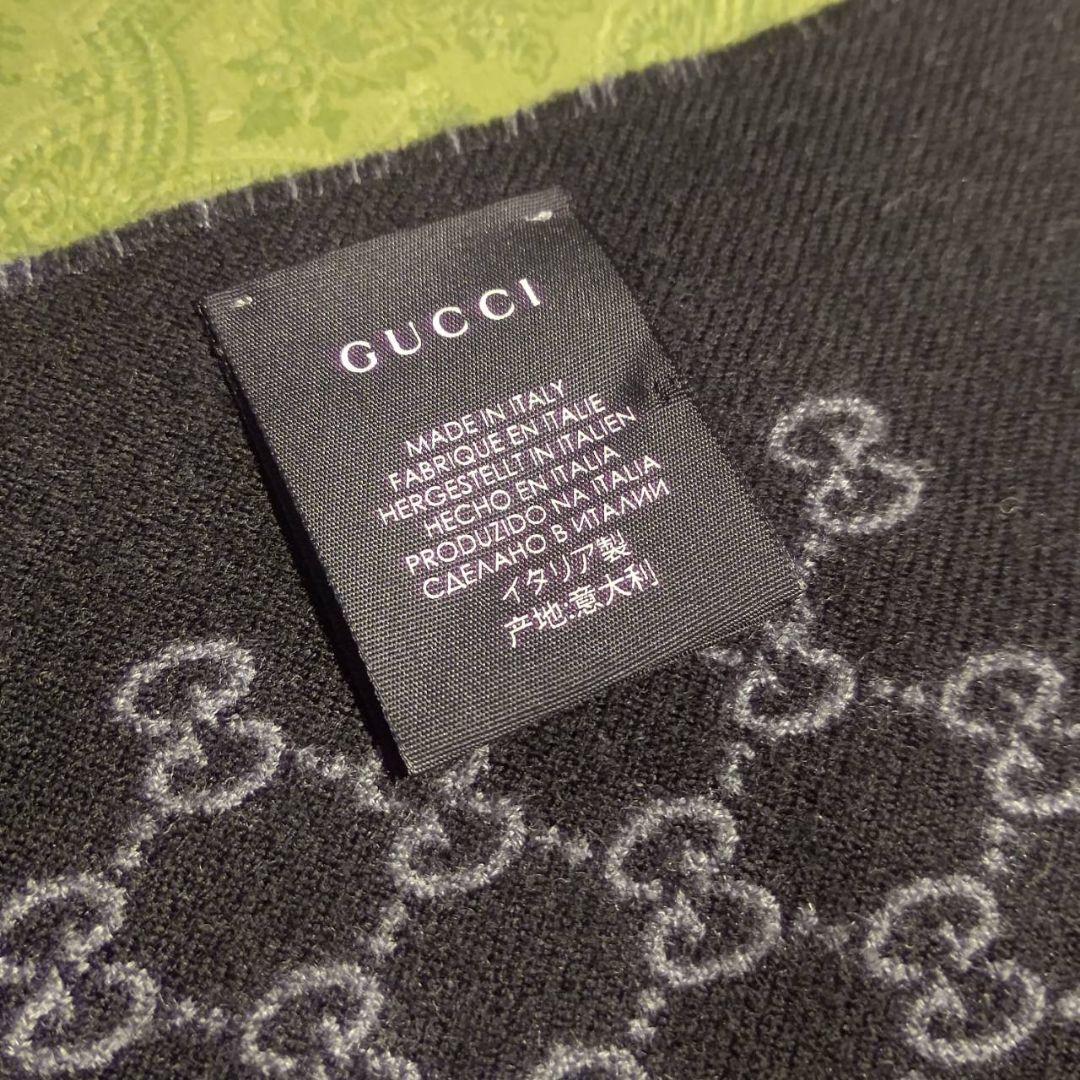 ❤新品❤GUCCI マフラー ストール ショール スカーフ❤黒&グレー❤