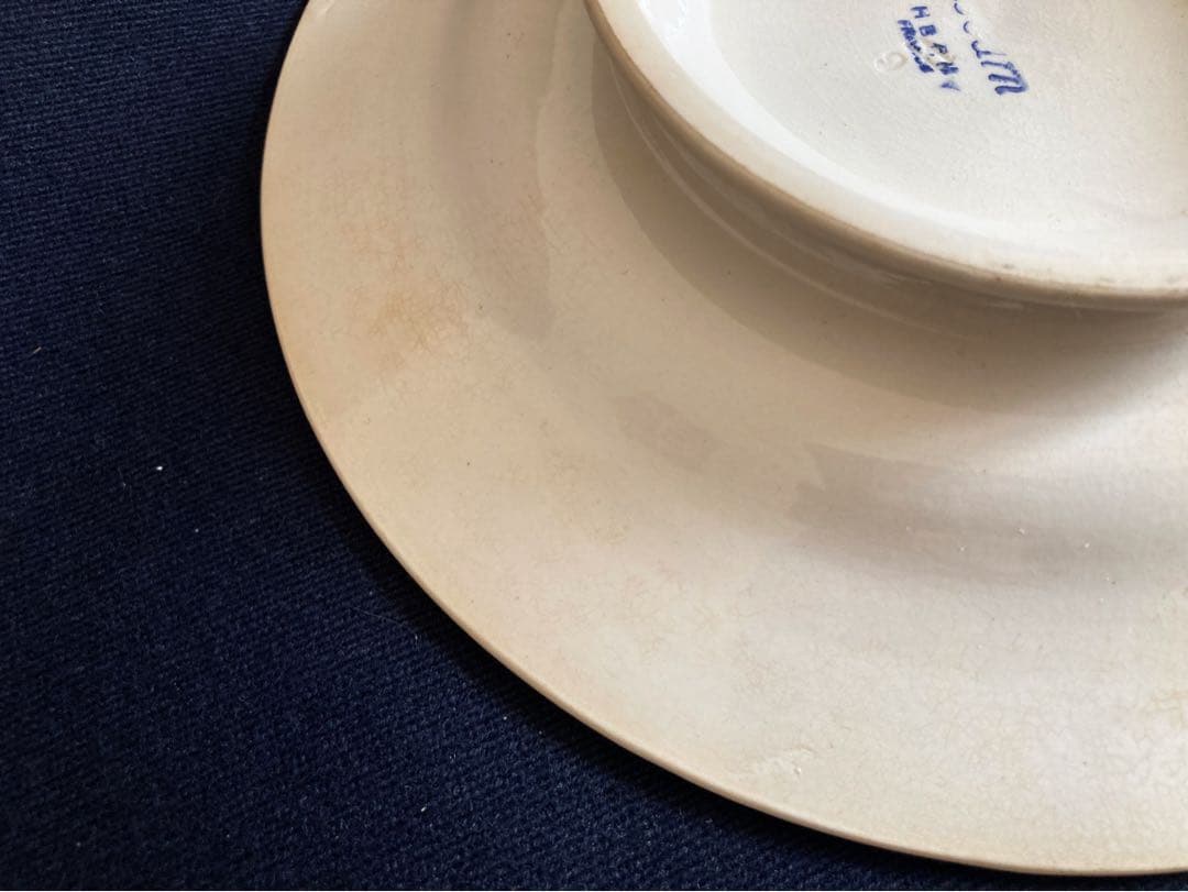 フランスアンティーク クレイユモントロー Béarn バスク柄 コンポティエ