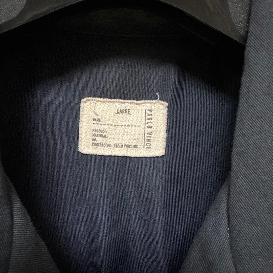 PABLO VINCI Back patch shirt L ゲリラシャツ 黒 - メルカリ