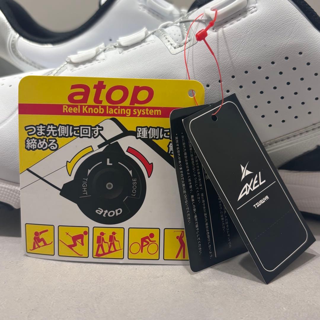 新品 定価1.87万円　AXEL ホワイト/ブラック ゴルフシューズ 28cm