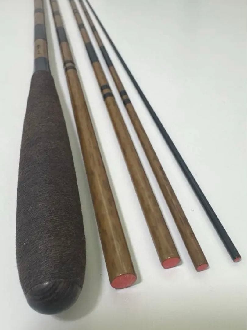 美品 SHIMANOシマノ 朱紋峰 嵐水 14尺 ヘラブナ ヘラ竿 和竿 竹竿