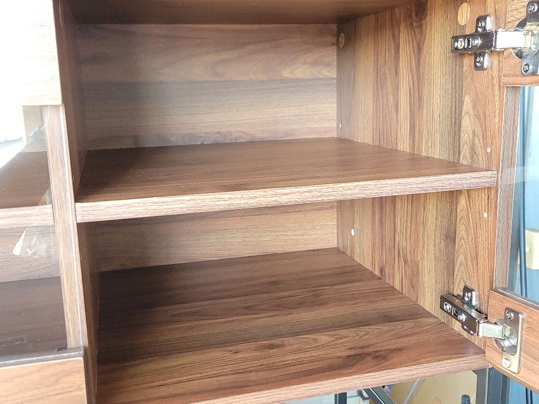 木目調 アイアンフレーム キッチンボード レンジ台 食器棚 ヴィンテージ風