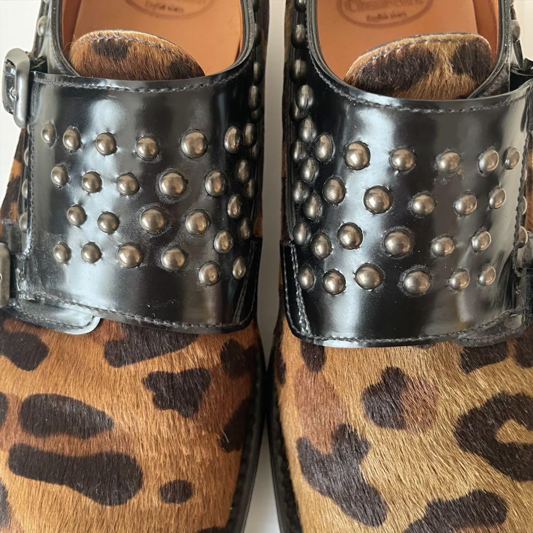 超希少☆限定品 Church's レオパード柄 ハラコ スタッズ ダブルモンク