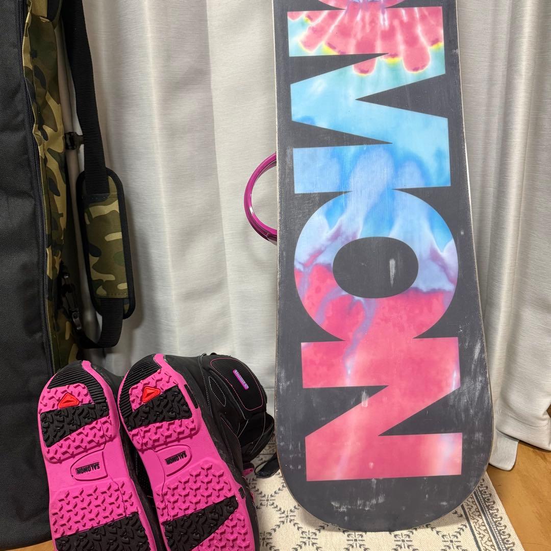 SALOMON スノーボード 147cm ビンディング ケース セット