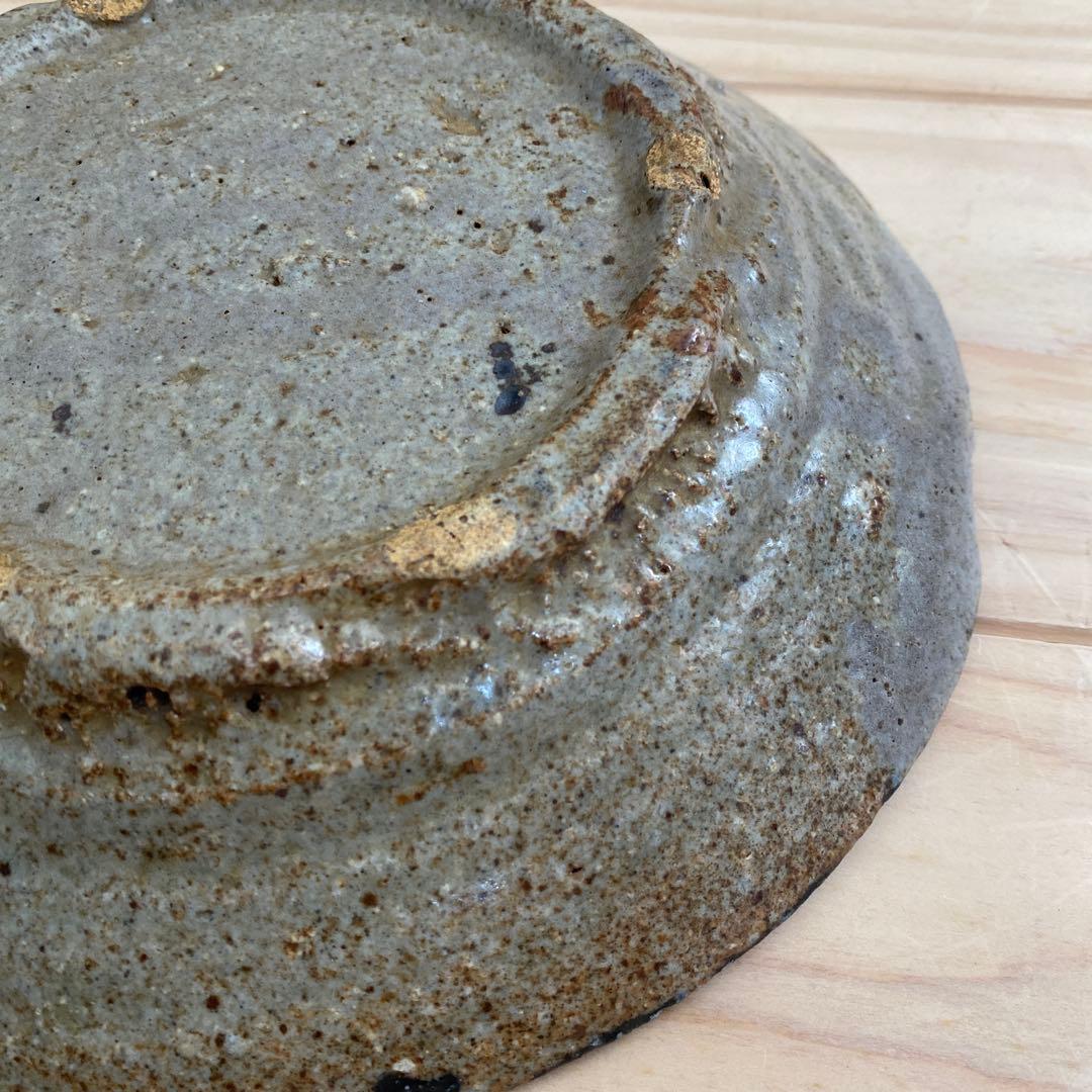 小野哲平　大皿(青)②欠け・修復跡有