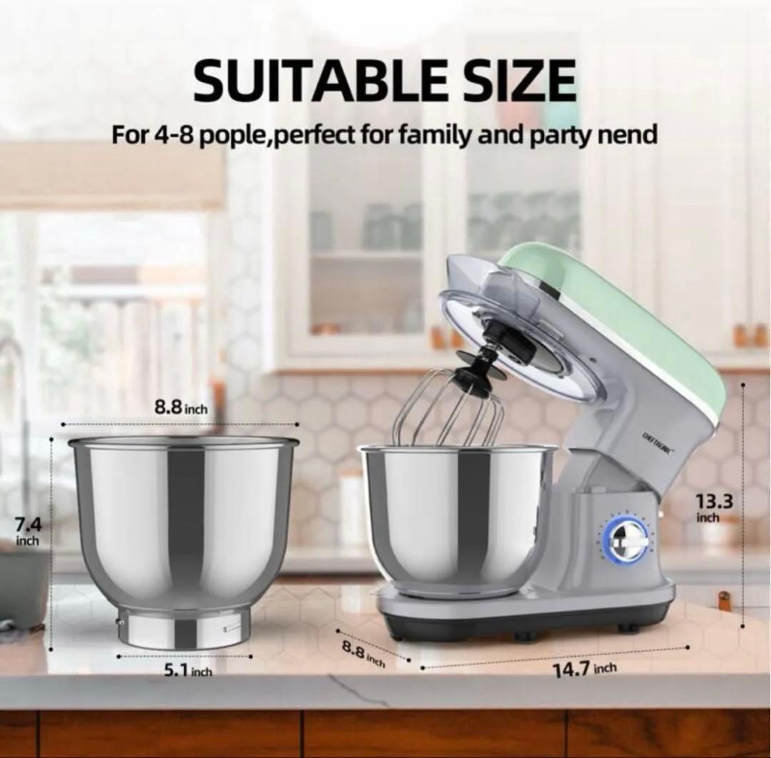 CHEFTRONIC 電動スタンドミキサー 500w 5.5Qt 6+pスピード