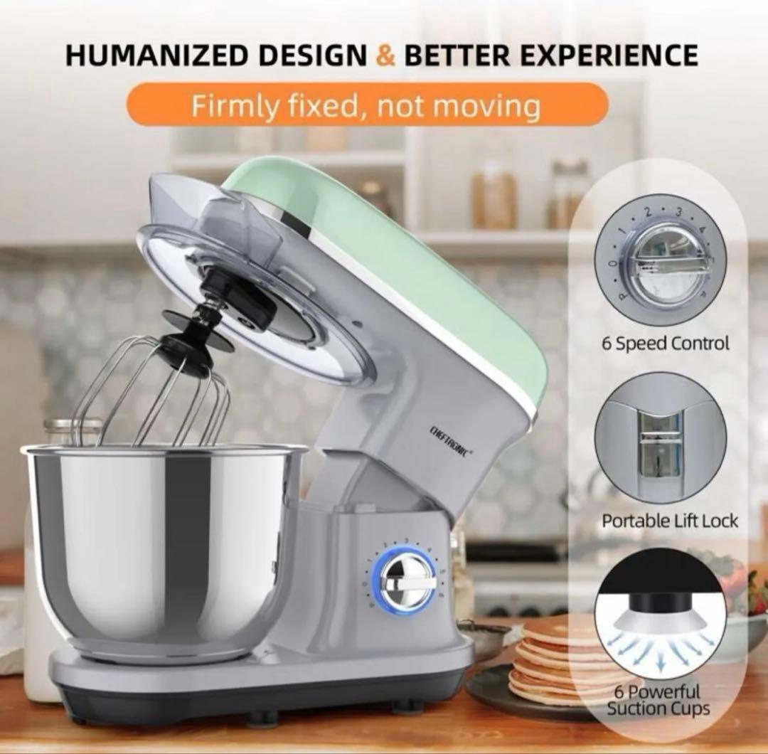 CHEFTRONIC 電動スタンドミキサー 500w 5.5Qt 6+pスピード