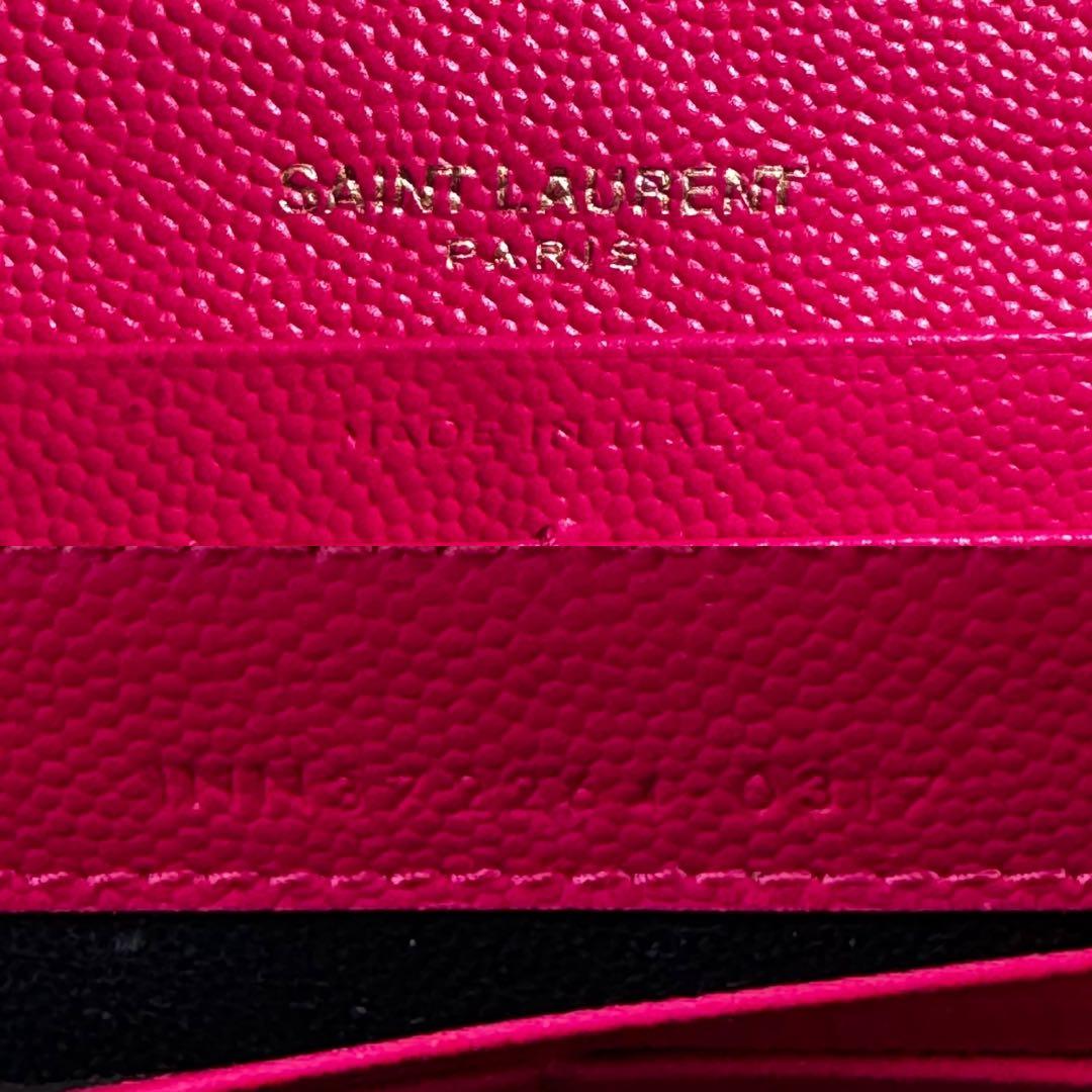 大人気✨サンローラン　長財布　ラージフラップウォレット　カサンドラ　ピンク