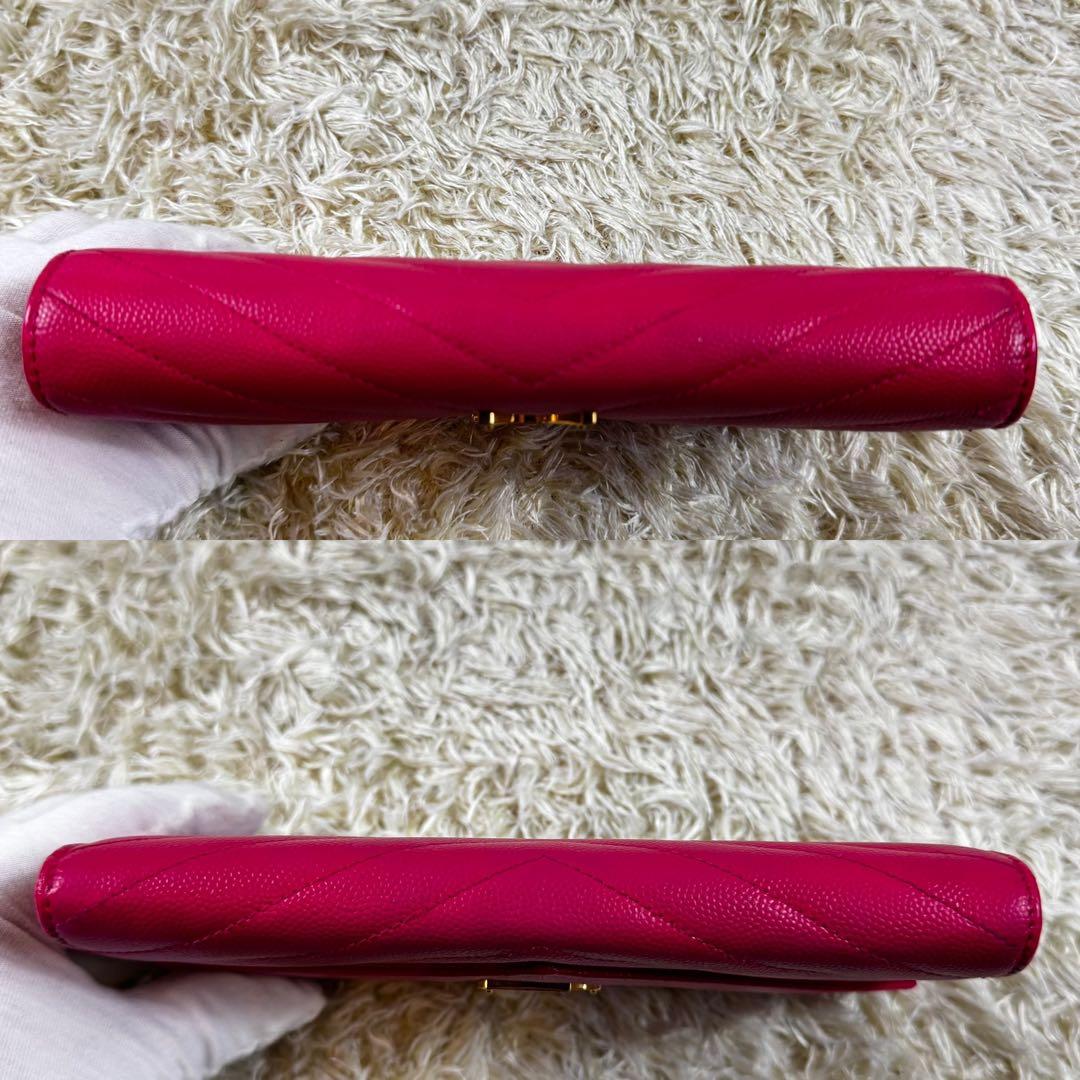 大人気✨サンローラン　長財布　ラージフラップウォレット　カサンドラ　ピンク