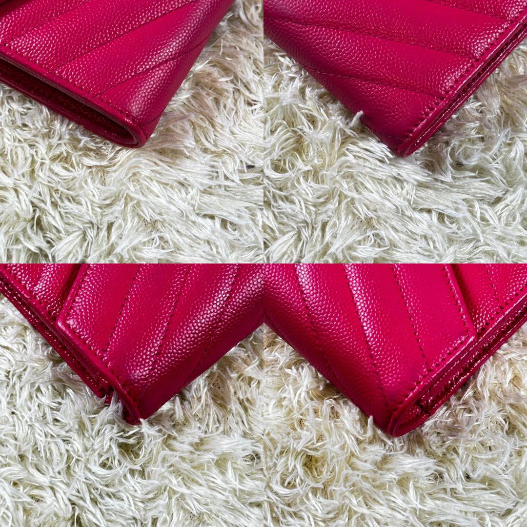 大人気✨サンローラン　長財布　ラージフラップウォレット　カサンドラ　ピンク