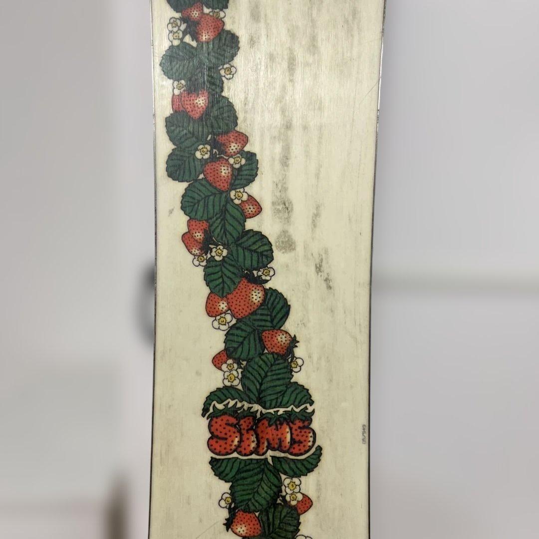 SIMS スノーボード 140cm 苺柄 ビンディング付き 初心者・女性にも