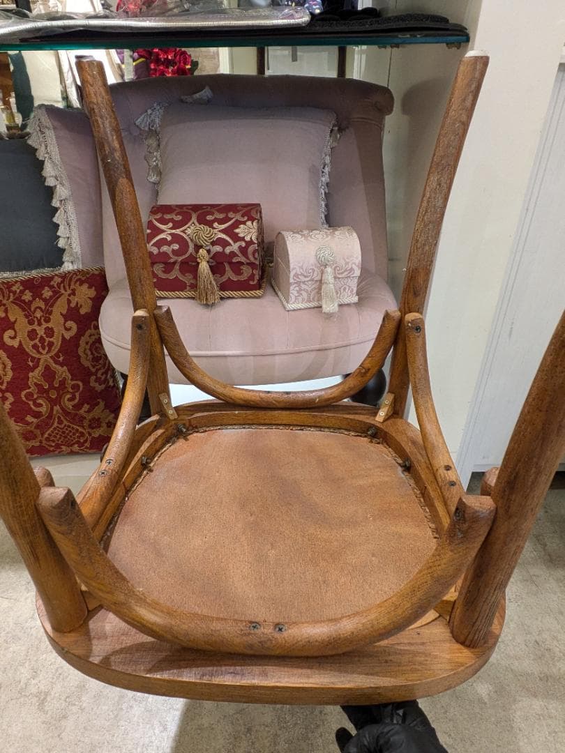 i☆ クロスバック チェア 曲木 北欧レトロ 椅子 家具 木製 ラタン 籐