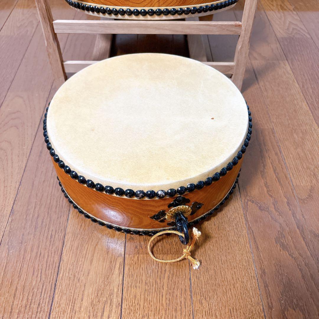 和太鼓 上鳴 かみなり 平太鼓 台座付 31㎝ 25㎝ まとめ セット