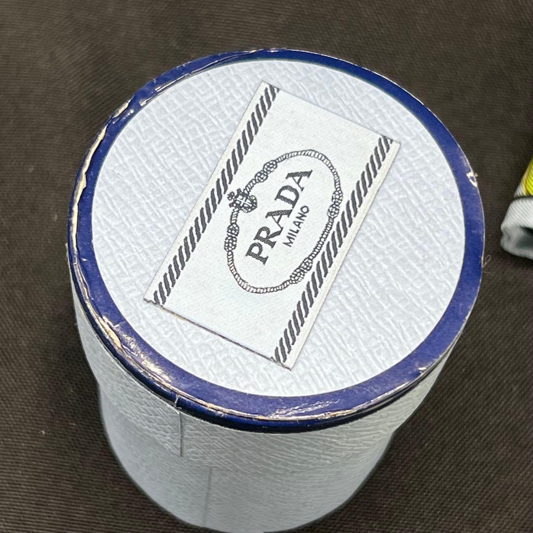 姫*パ様 hh【used】PRADA プラダ スカーフ リボン 水色 細いスカー