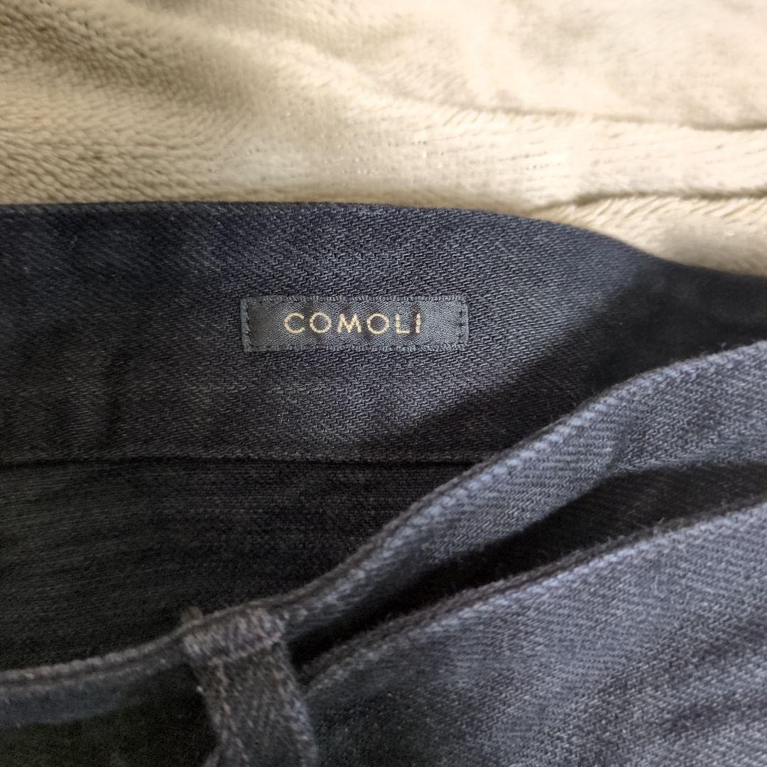 COMOLI 25AW ブラックデニムベルテッドパンツ