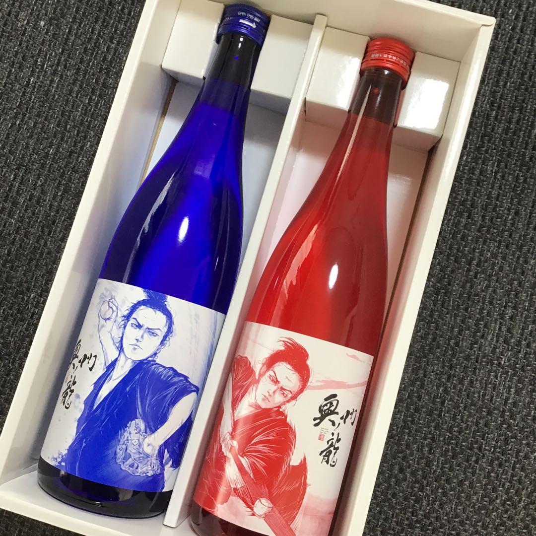 大谷翔平・応援日本酒セット 青色・赤色 二刀流 奥州ノ龍 ギフト