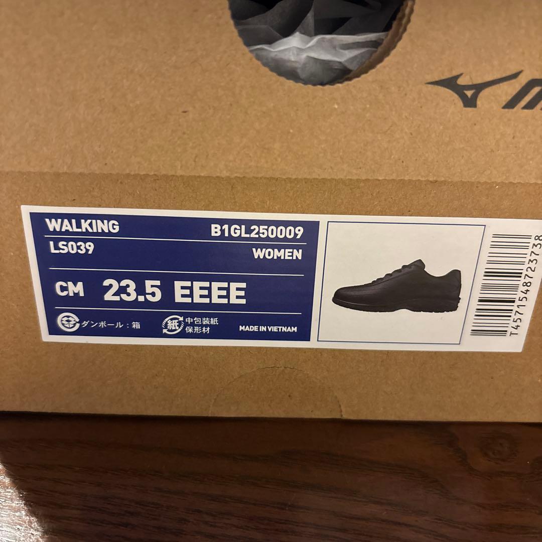 Mizuno ウォーキングシューズ　23.5 /4E ブラック レディース