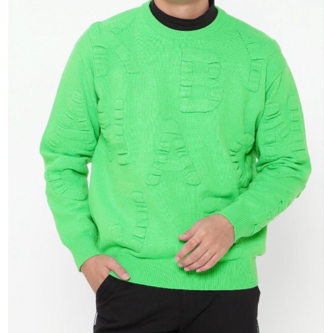 新品 パーリーゲイツ ジャックバニー HOT FEEL ニット(5)サイズL/緑