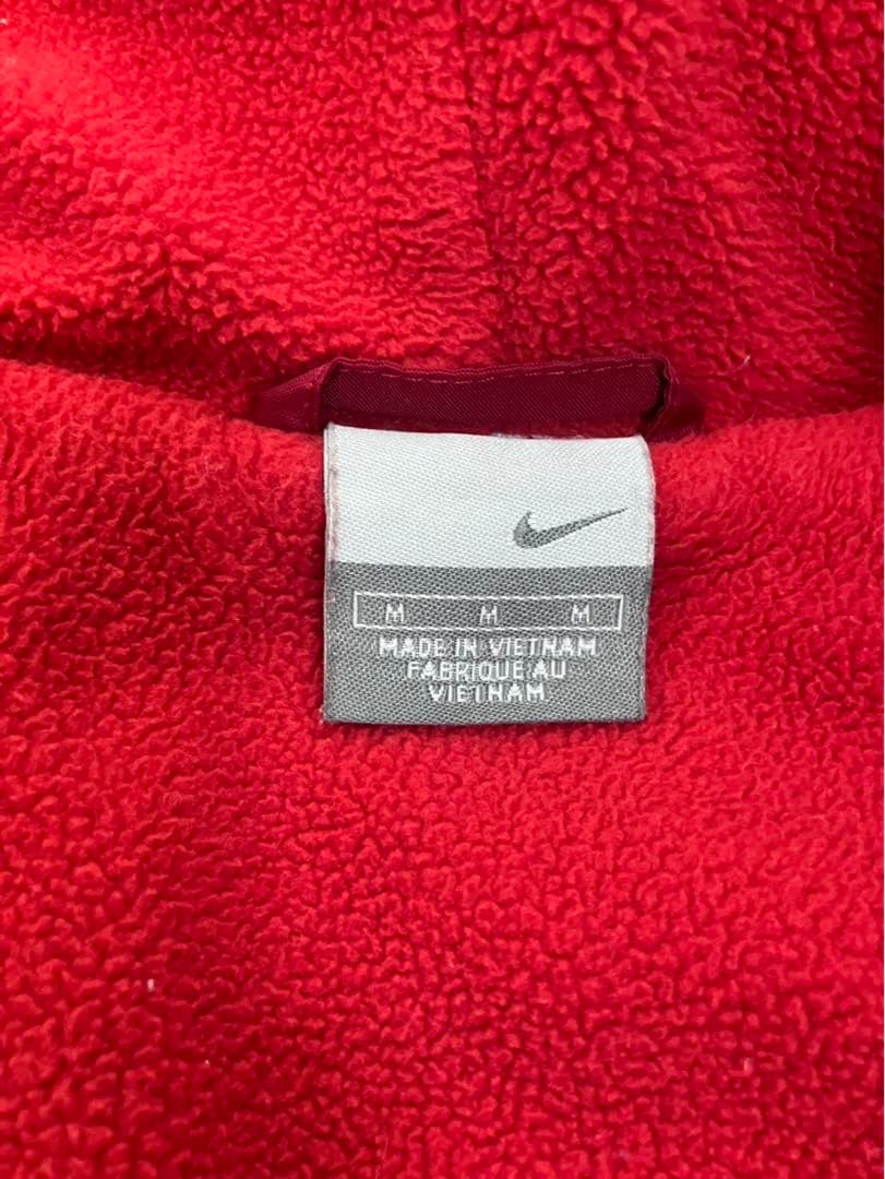 ☘️Nikeフード付き 内ボア 裏起毛 レッド ベンチコート ジャンパー