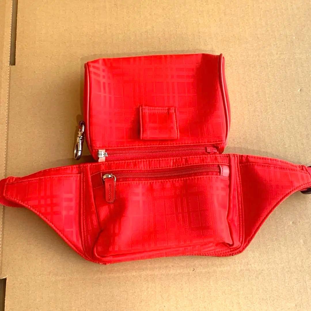 激レア BURBERRY GOLF ウエストポーチ レッド