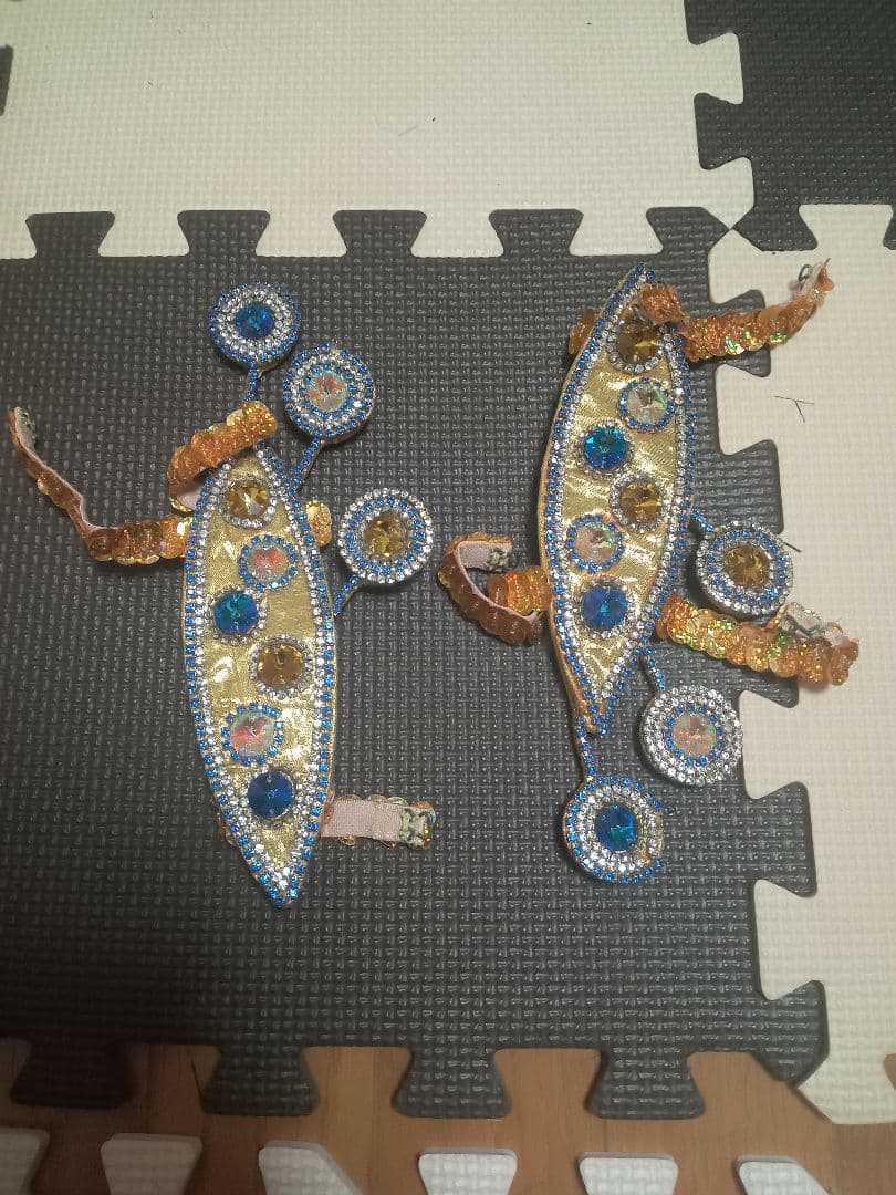 サンバダンサー衣装一式青と金