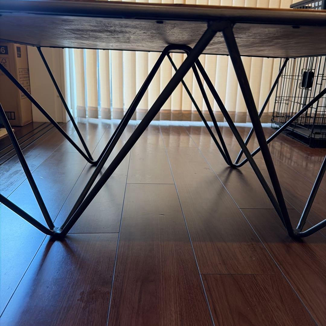 木製テーブル、アイアン脚