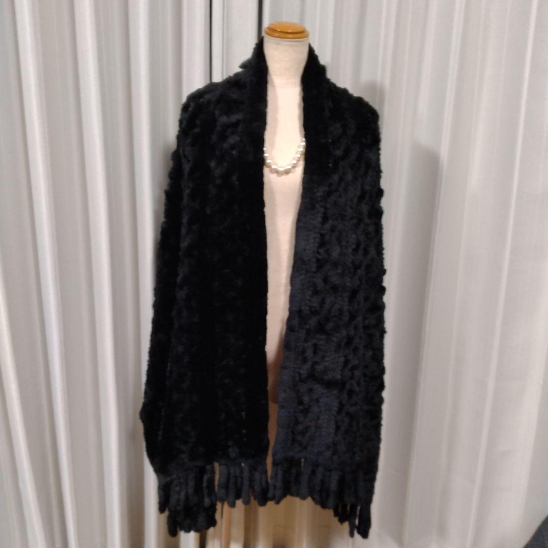 新品同様✩使用感無し✩大きいサイズ✩レッキス✩ファーショール✩ブラック✩柔らか